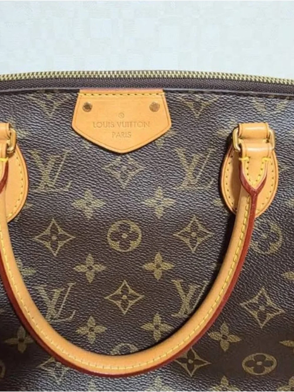Louis Vuitton Monogram Canvas Satchel with Tan Vachetta Trim